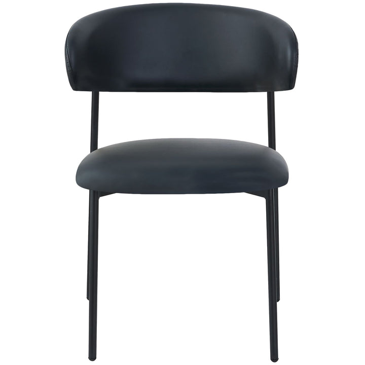 Lupita Vegan Leather Upholstered Dining Chair — Black / Matte Black