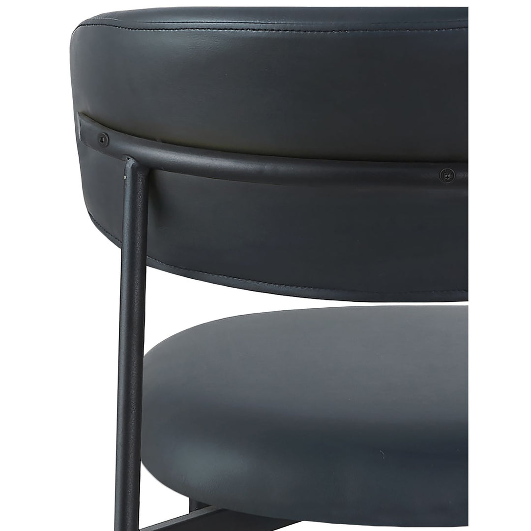 Lupita Vegan Leather Upholstered Dining Chair — Black / Matte Black