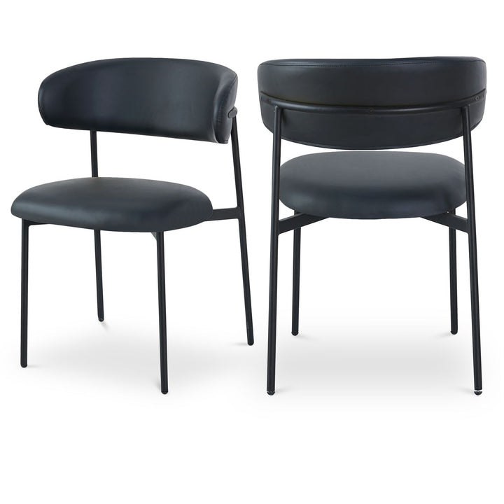 Lupita Black Vegan Leather Upholstered Dining Chair