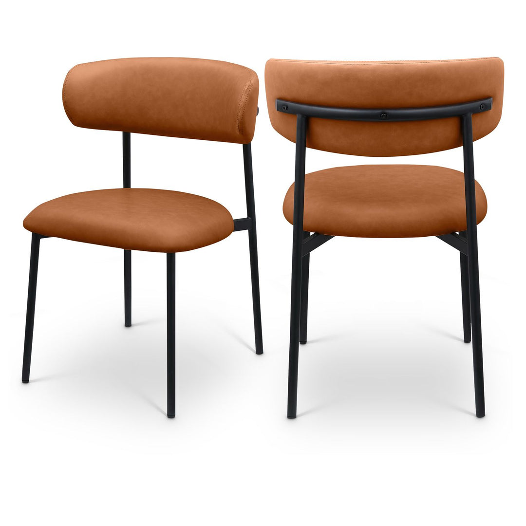 Lupita Cognac Vegan Leather Upholstered Dining Chair