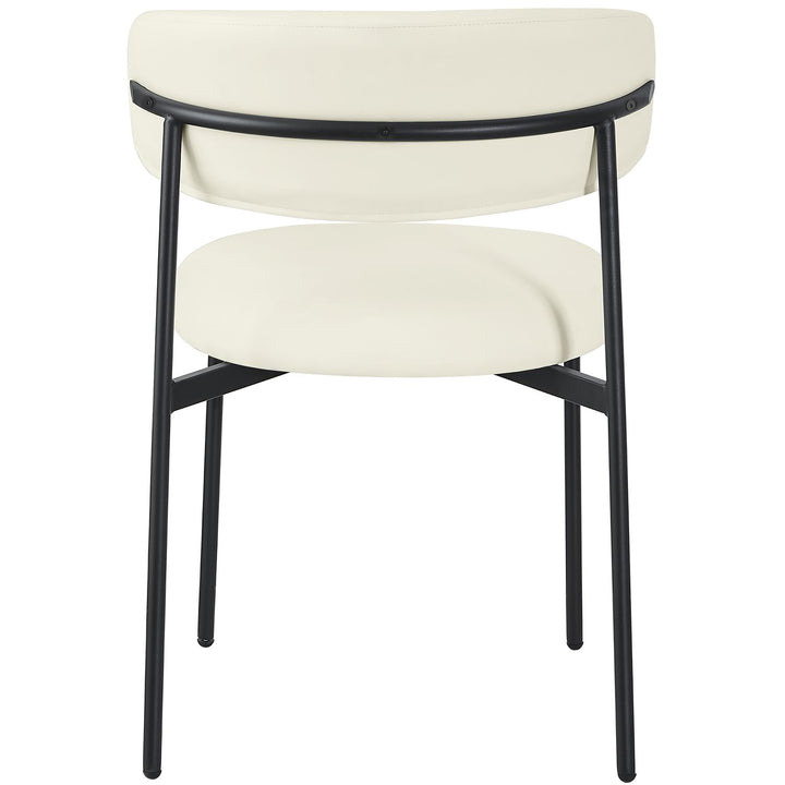 Lupita Vegan Leather Upholstered Dining Chair — Cream / Matte Black