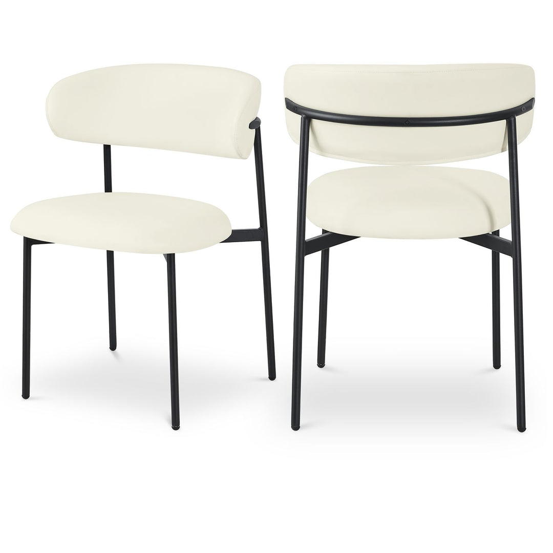 Lupita Cream Vegan Leather Upholstered Dining Chair