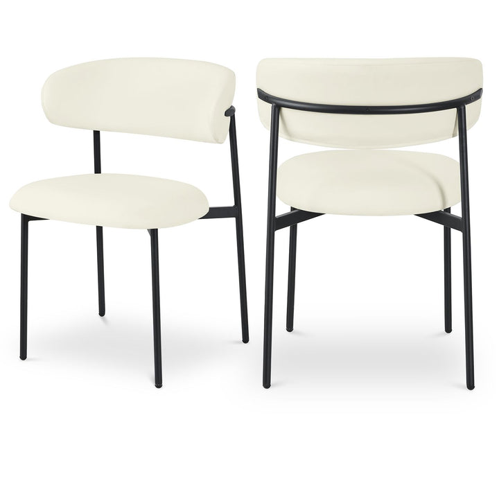 Lupita Cream Vegan Leather Upholstered Dining Chair