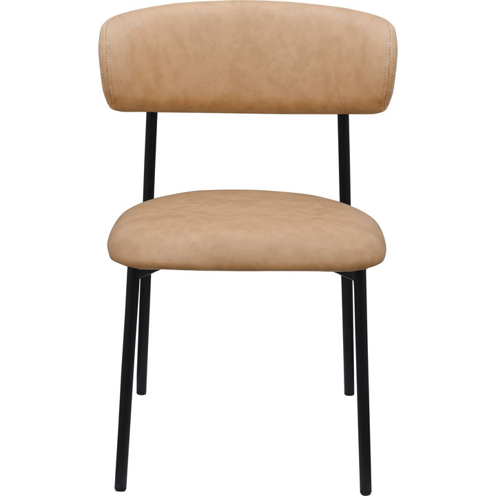 Lupita Vegan Leather Upholstered Dining Chair — Tan / Matte Black