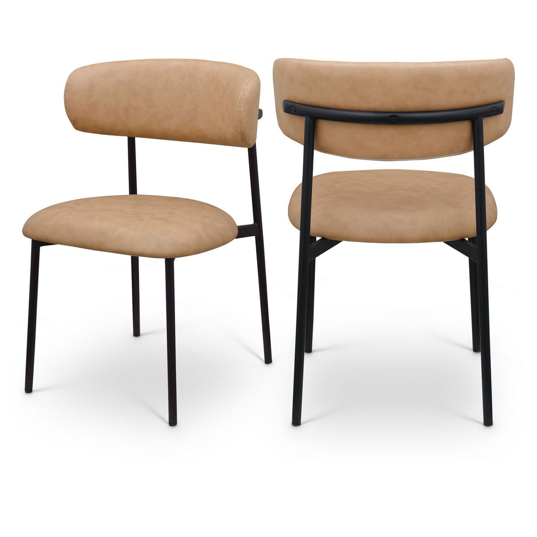 Lupita Tan Vegan Leather Upholstered Dining Chair