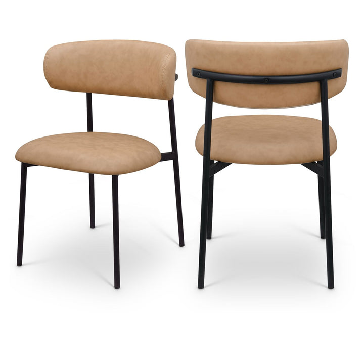 Lupita Tan Vegan Leather Upholstered Dining Chair