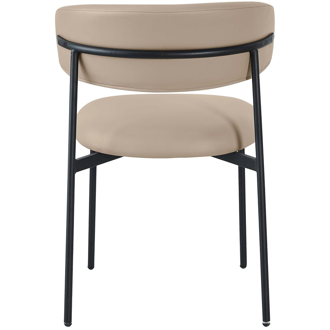 Lupita Vegan Leather Upholstered Dining Chair — Taupe / Matte Black