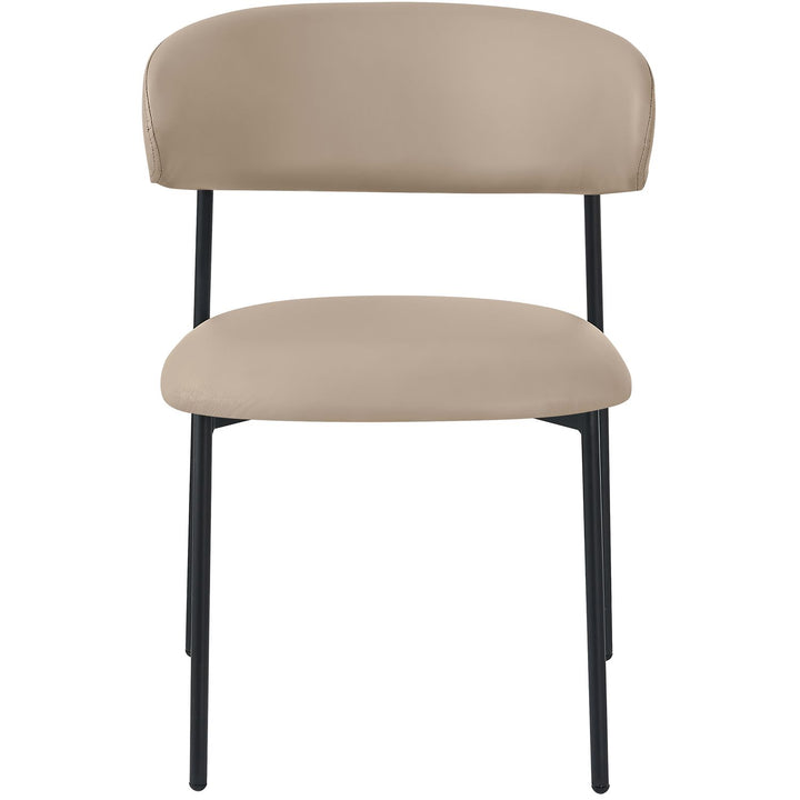 Lupita Vegan Leather Upholstered Dining Chair — Taupe / Matte Black