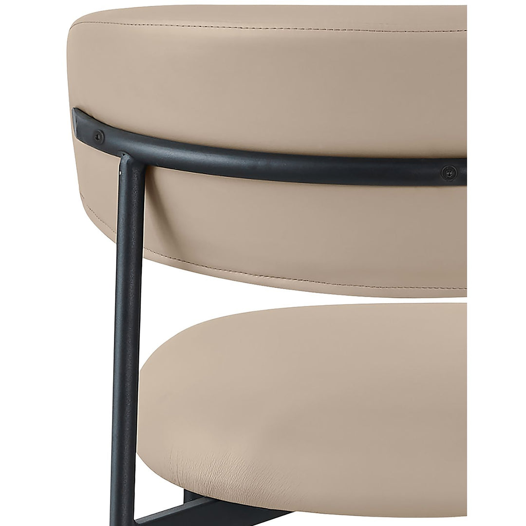 Lupita Vegan Leather Upholstered Dining Chair — Taupe / Matte Black