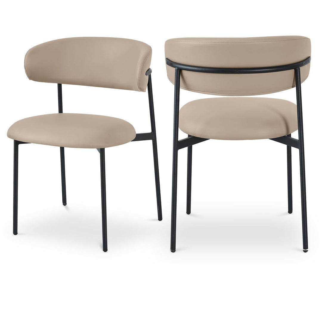 Lupita Taupe Vegan Leather Upholstered Dining Chair