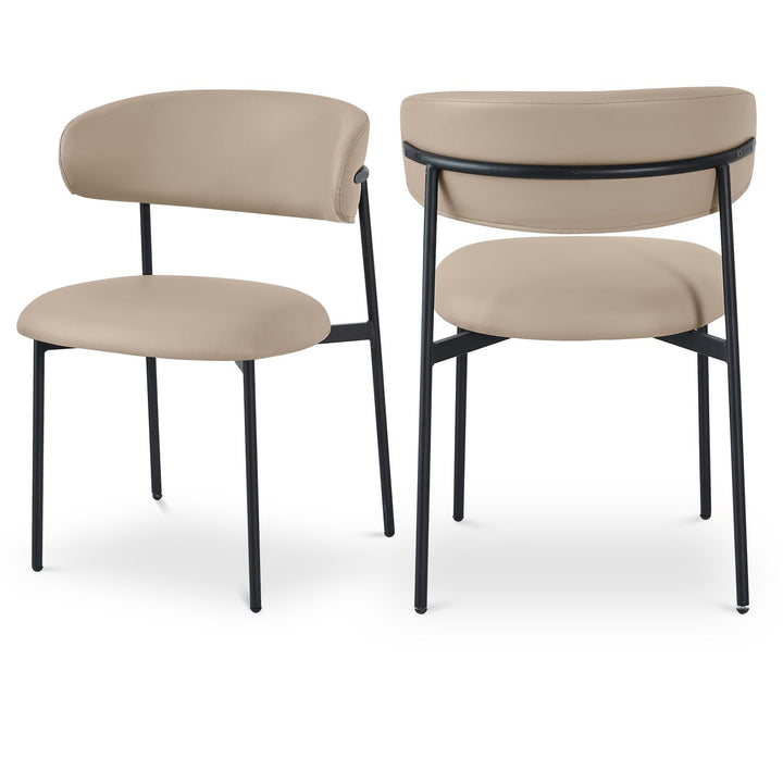 Lupita Taupe Vegan Leather Upholstered Dining Chair