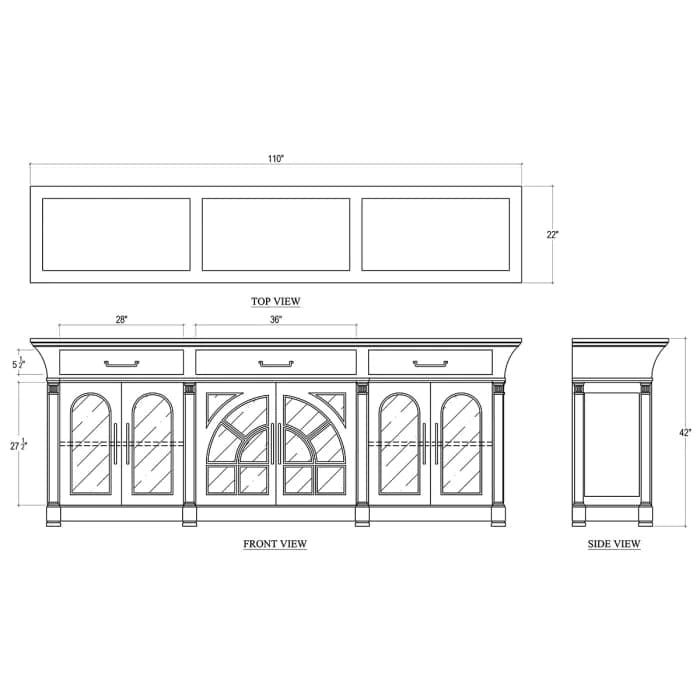 Lambeth Credenza-Bramble-BRAM-76355STW-Sideboards & Credenzas-3-France and Son