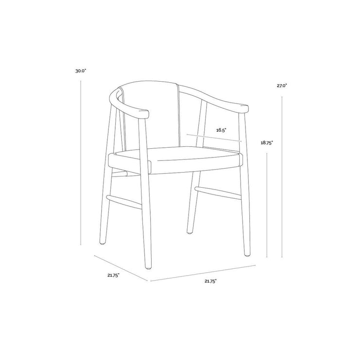 Aran Dining Armchair - Onyx Leather