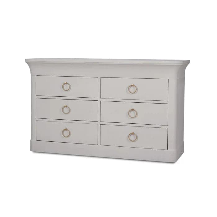 Claremont Large Linen Wrapped Dresser-Bramble-BRAM-76630FDOW-Dressers6 Drawer-8-France and Son