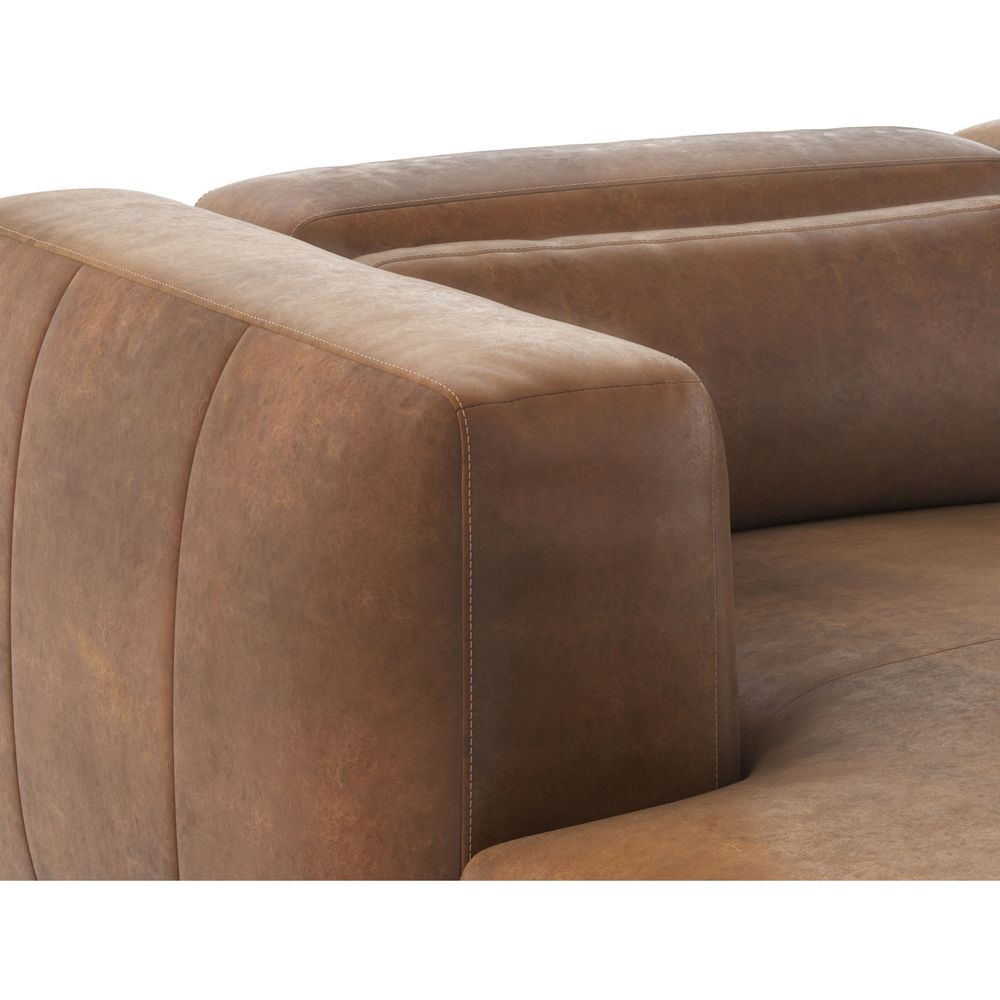 Beau Sofa with LAF Chaise - Lucia Tobacco Leather