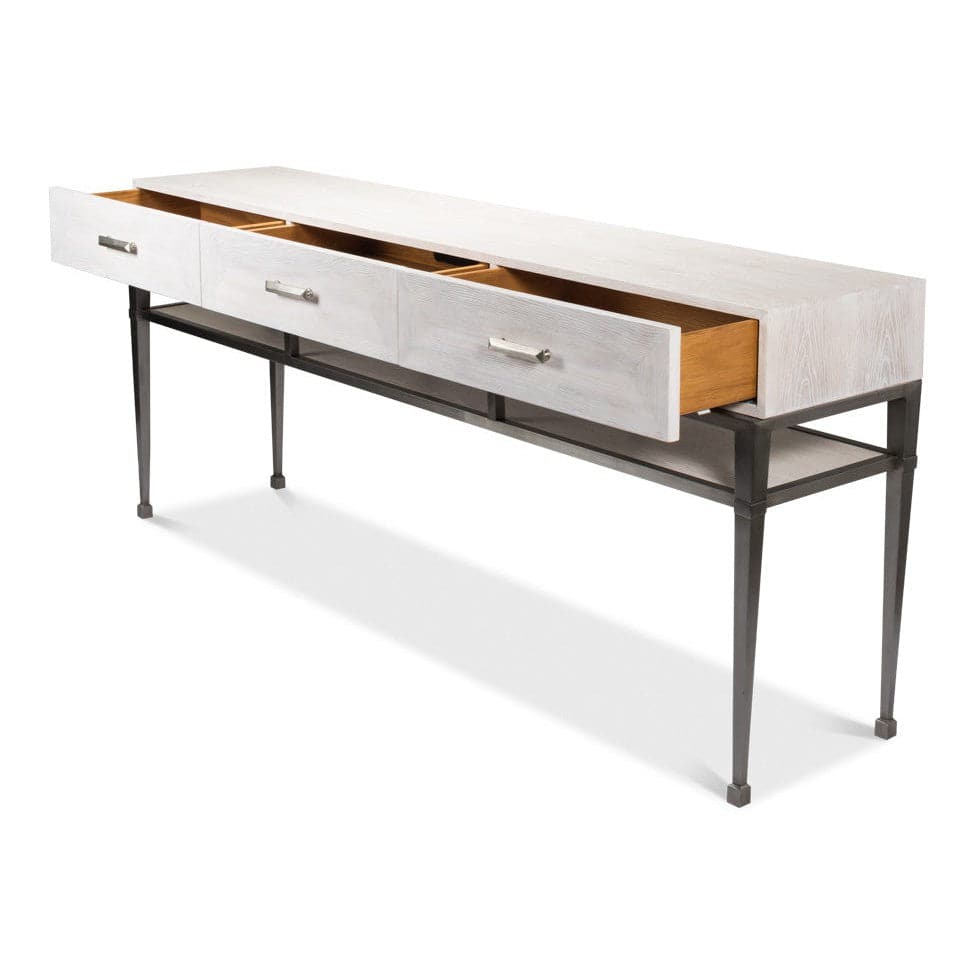 Soho Media Console, Whitewash White-SARREID-SARREID-77-122-6-Console Tables-4-France and Son