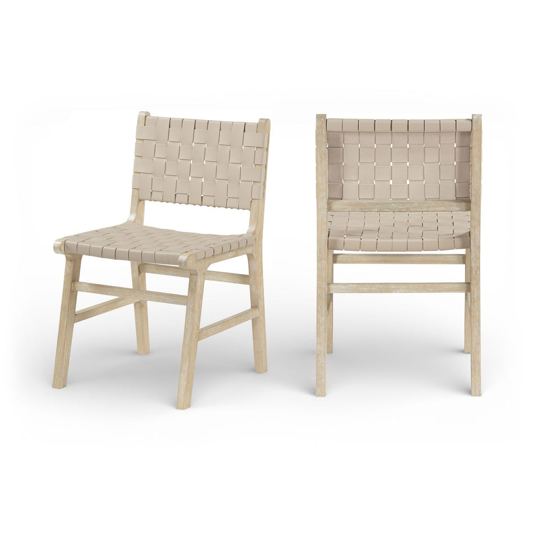 Entwine Beige Vegan Leather Upholstered Dining Chair