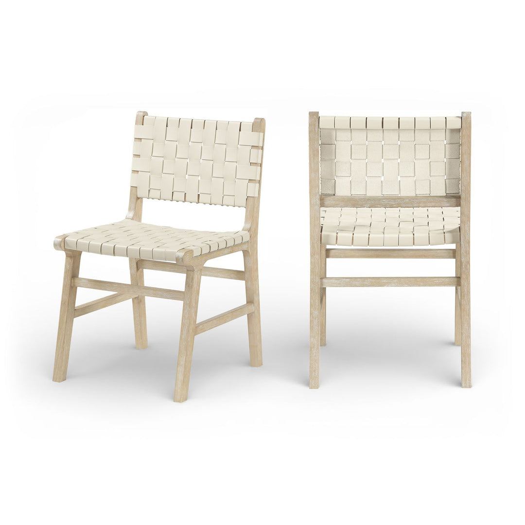 Entwine Cream Vegan Leather Upholstered Dining Chair
