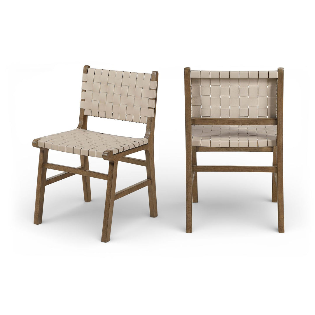 Entwine Beige Vegan Leather Upholstered Dining Chair