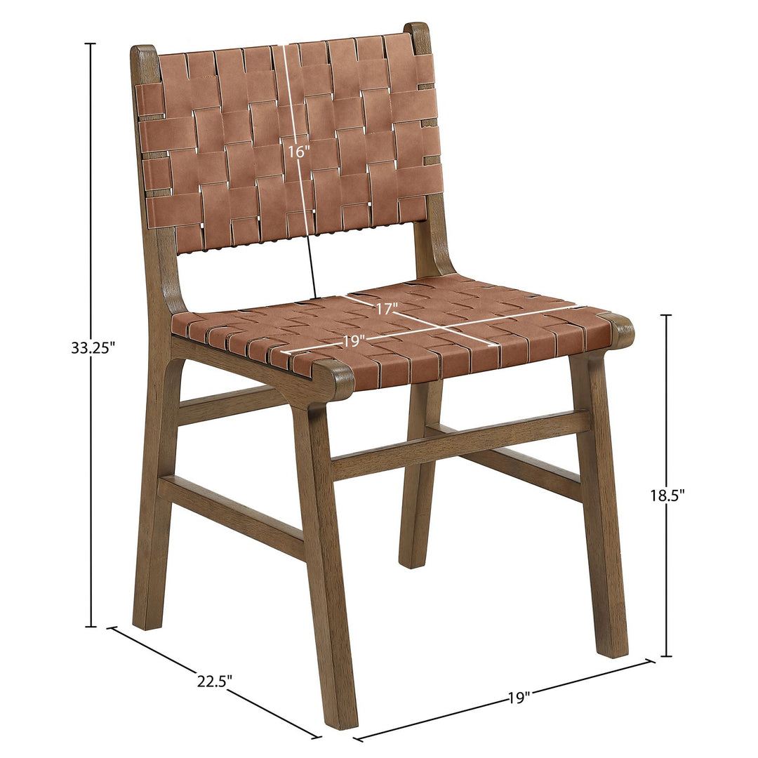 Entwine Vegan Leather Upholstered Dining Chair — Brown / Painted Brown