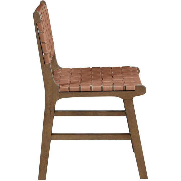 Entwine Vegan Leather Upholstered Dining Chair — Brown / Painted Brown