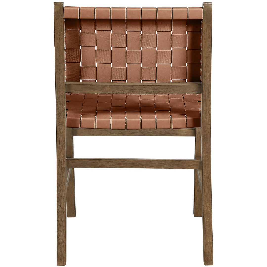 Entwine Vegan Leather Upholstered Dining Chair — Brown / Painted Brown