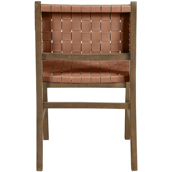 Entwine Vegan Leather Upholstered Dining Chair — Brown / Painted Brown