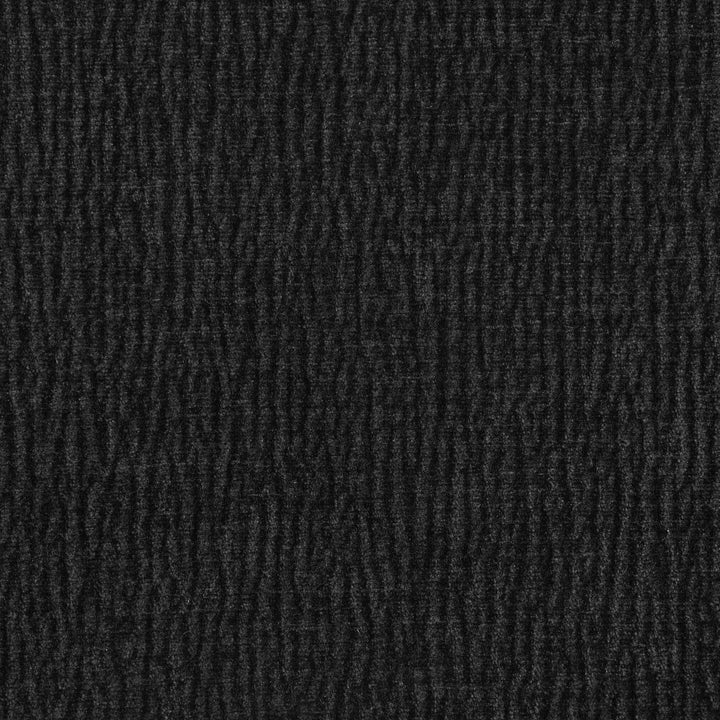 Bastille Chenille Fabric Upholstered Dining Side Chair — Black / Brushed Brass