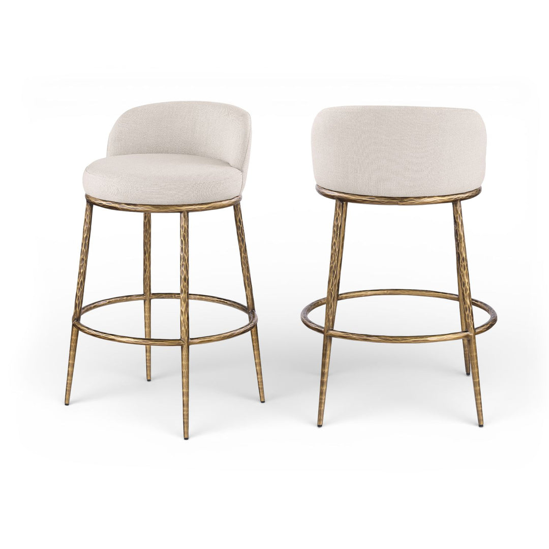 Ferro Beige Performance Fabric Upholstered Bar Stool