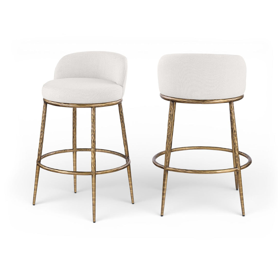 Ferro Cream Performance Fabric Upholstered Bar Stool