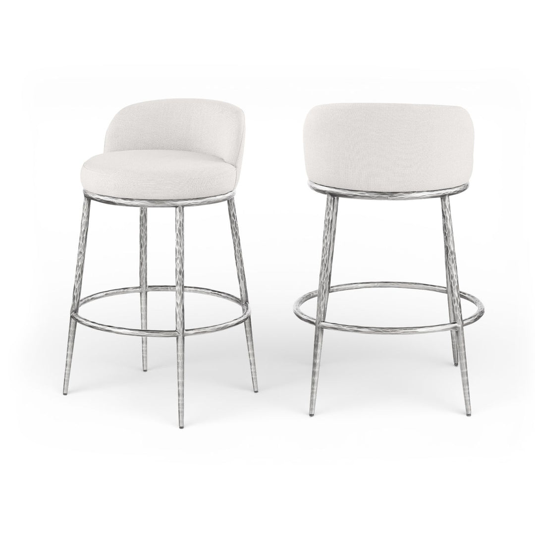 Ferro Cream Performance Fabric Upholstered Bar Stool