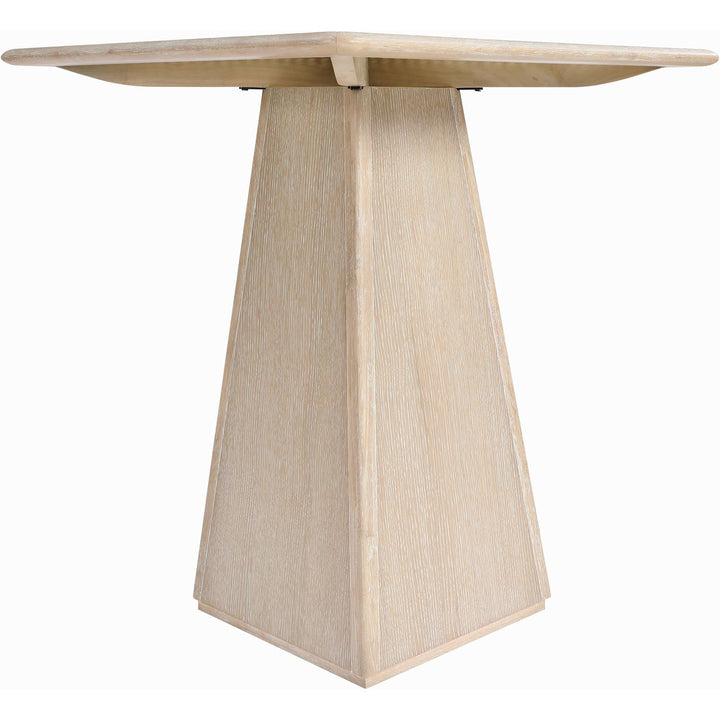 Atrium Glass And Cane Top With Solid Wood Base Bar Height Table — Natural