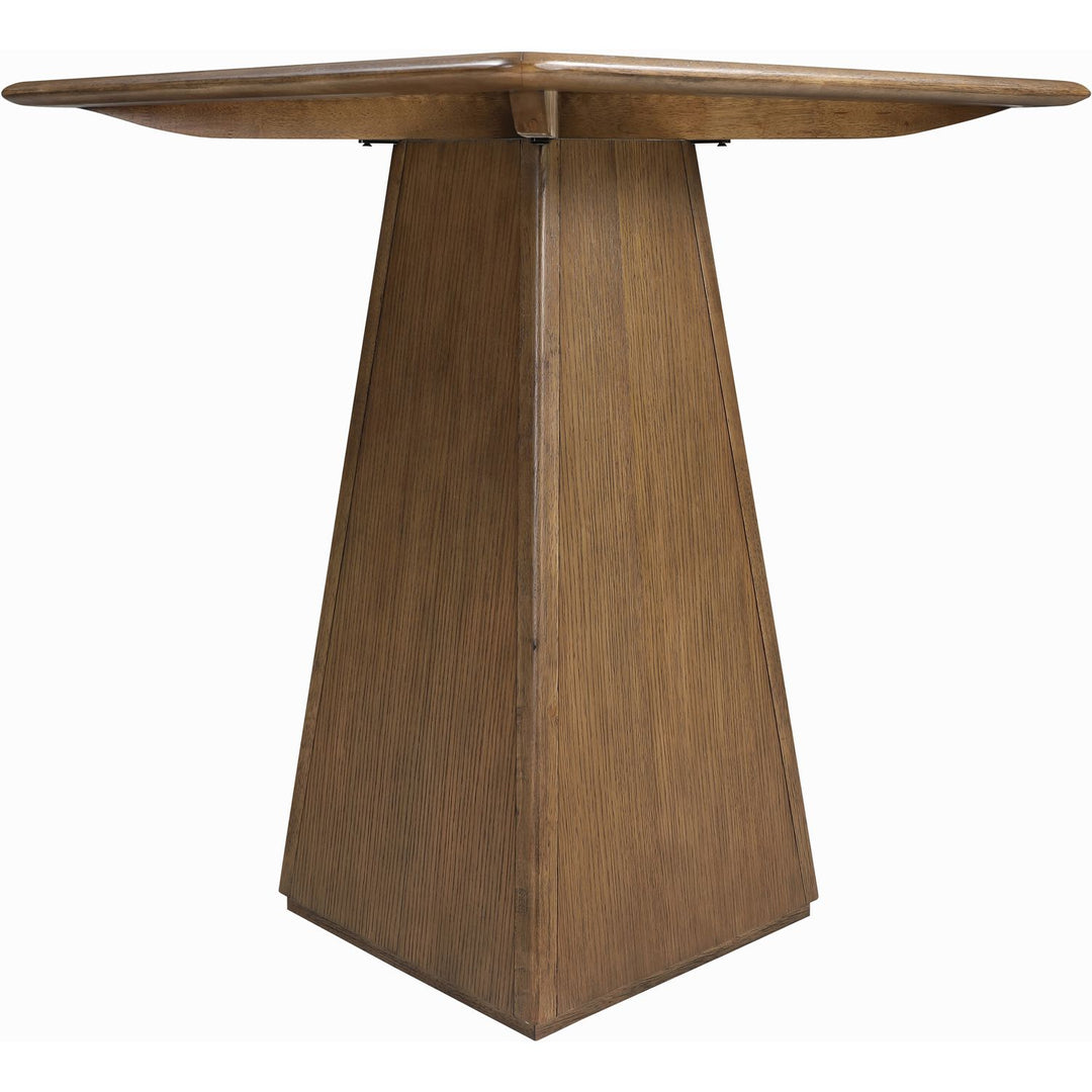 Atrium Glass And Cane Top With Solid Wood Base Bar Height Table — Brown Walnut