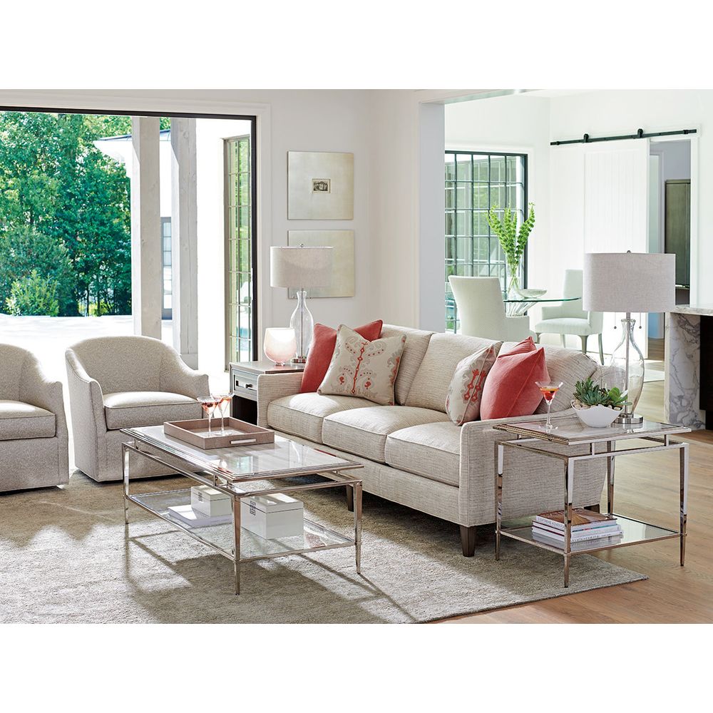 Athene Stainless End Table - Platinum