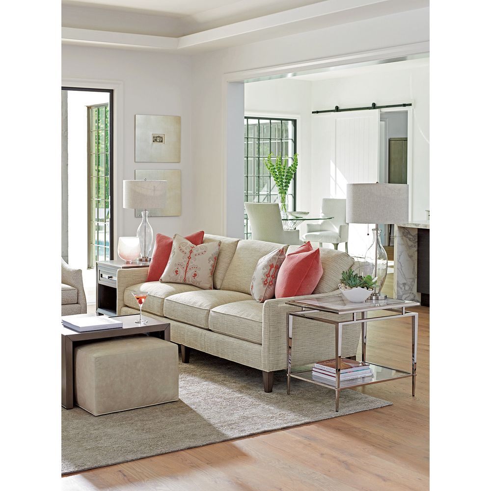 Verona End Table - Platinum