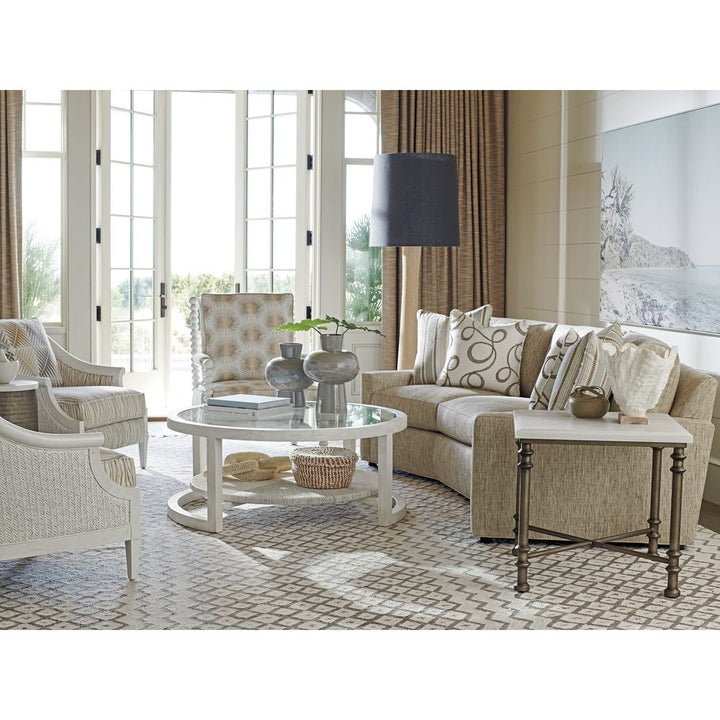 Side Tables Flagler Square Marble Top End Table - Caribbean Sands