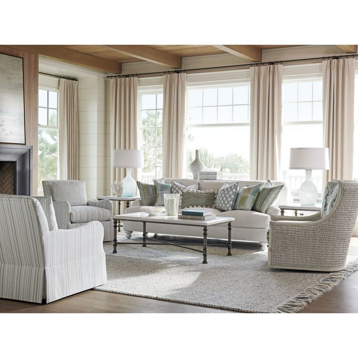 Coffee Tables Flagler Rectangular Marble Top Cocktail Table - Caribbean Sands