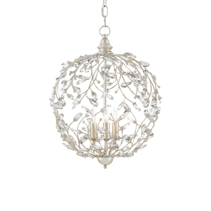 Crystal Bud Silver Orb Chandelier