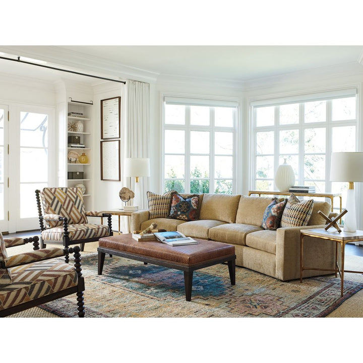 Menlo Park Metal End Table With Stone Top - Montecito