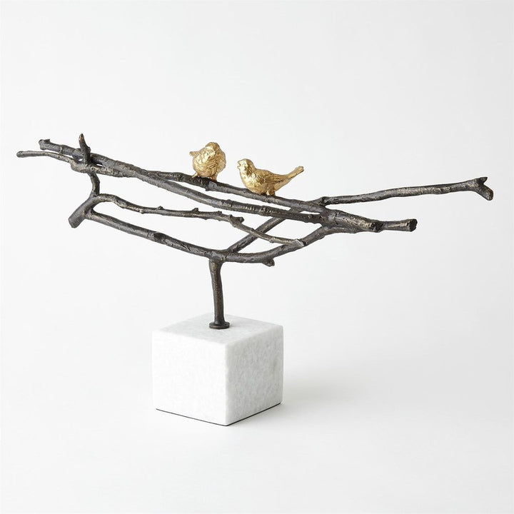Decorative Objects Nesting Birds Sculpture-Gold Leaf
