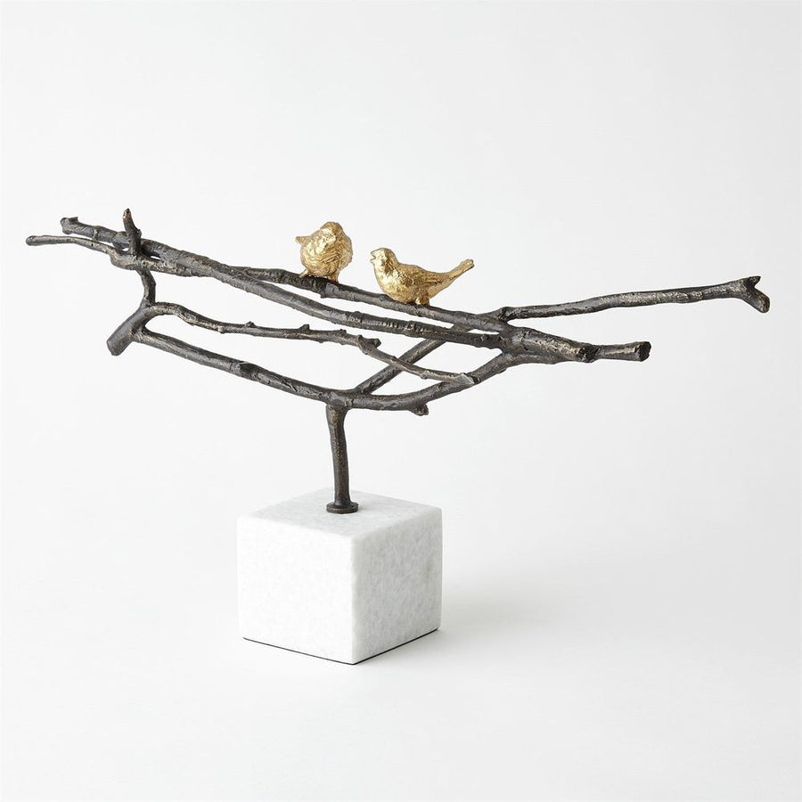 Decorative Objects Nesting Birds Sculpture-Gold Leaf
