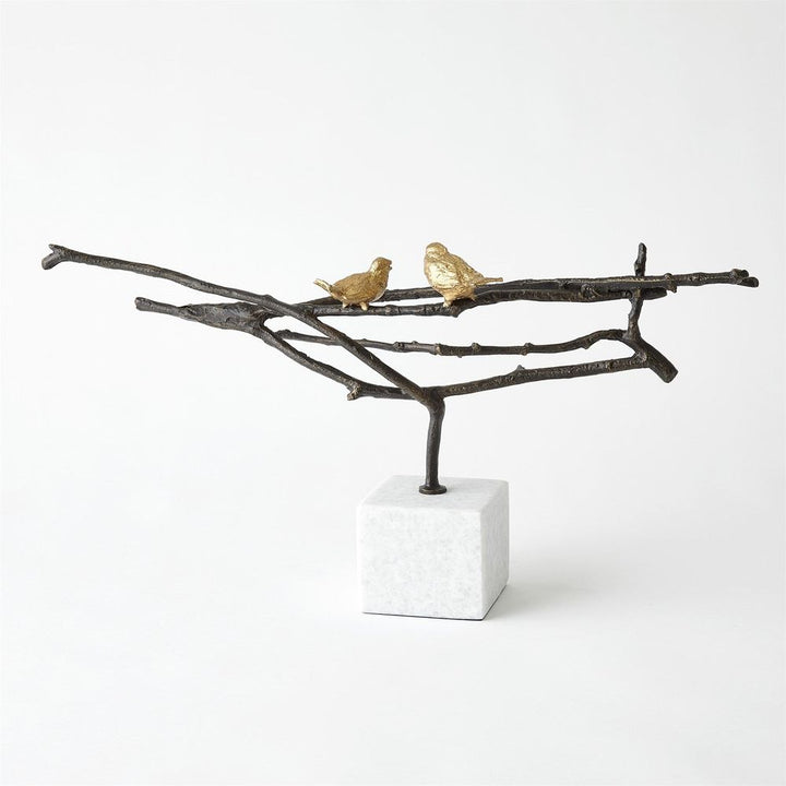 Decorative Objects Nesting Birds Sculpture-Gold Leaf