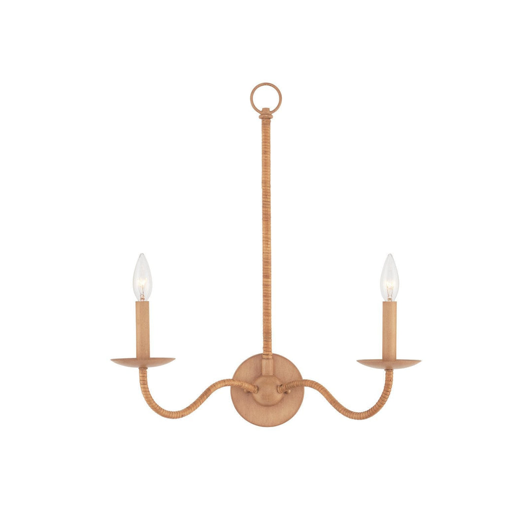 Saxon Double-Light Tan Wall Sconce