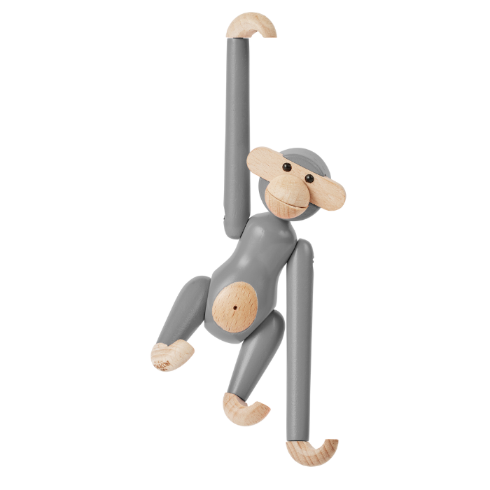 Kay Bojesen Monkey, Mini, Grey, H: 3.7"