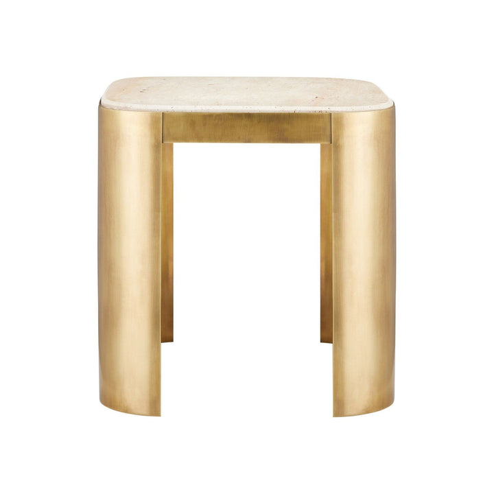 Sev Travertine Accent Table