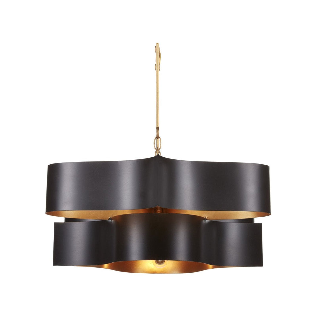 Grand Lotus Black Oval Chandelier