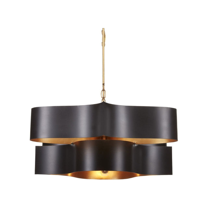 Grand Lotus Black Oval Chandelier