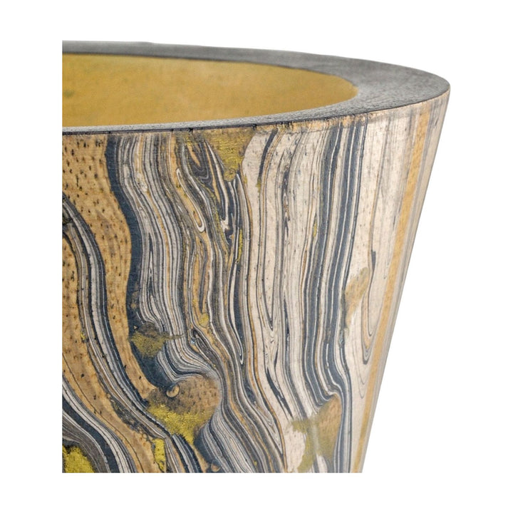 Brown Marbleized Round Vase