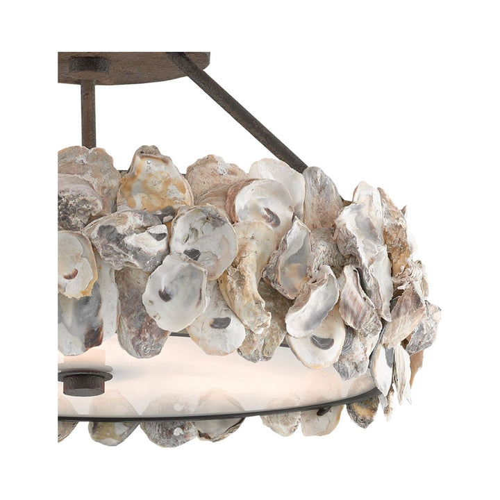 Oyster Shell Semi-Flush Mount