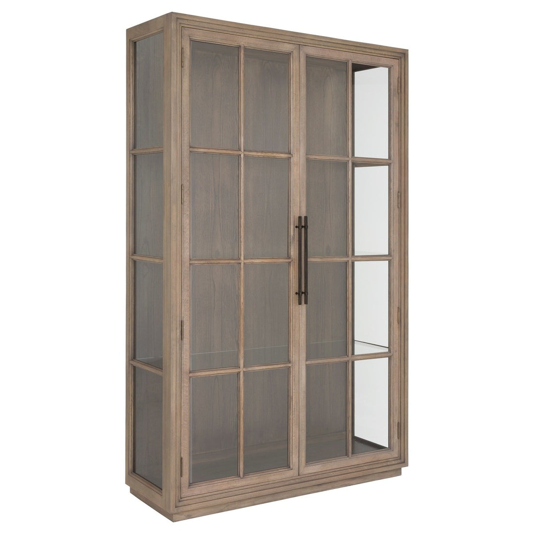 Everett Curio Cabinet - Biscotti - Red Oak